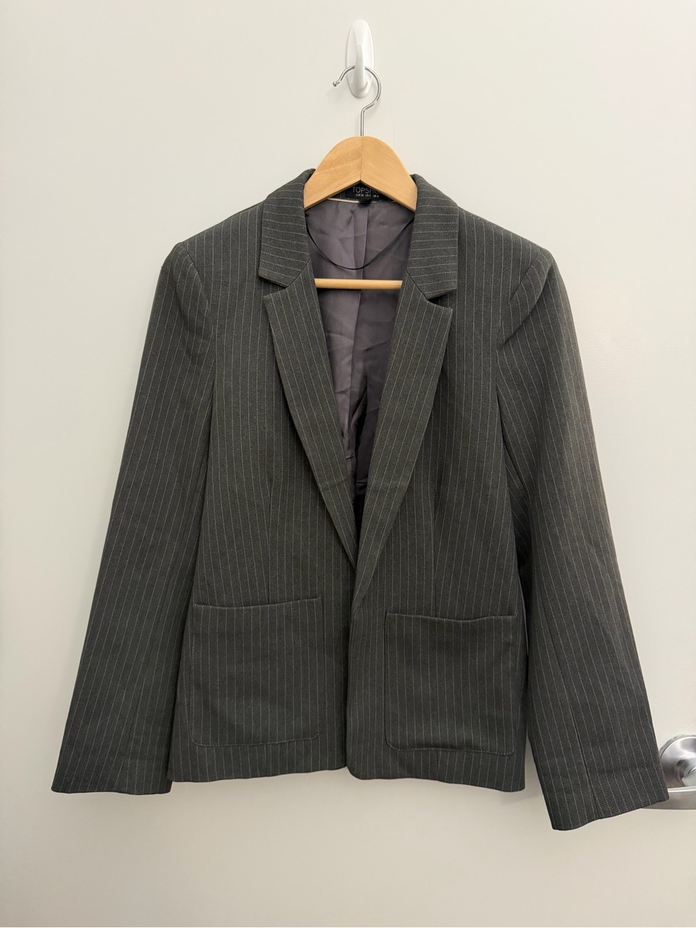 Topshop Charcoal Pinstripe Blazer US4